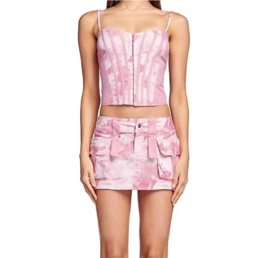 NWT! I.AM.GIA “Eydis” Pink Camo Cargo Mini Skirt Size XS